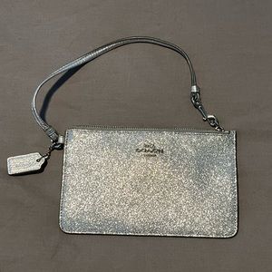 NWOT Silver Sequins Coach Wristlet